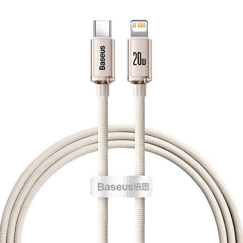 ⁨Kabel USB-C do iP Baseus Crystal Shine,  20W, 1.2m (różowy)⁩ w sklepie Wasserman.eu