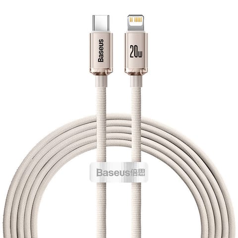 ⁨Kabel USB-C do iP Baseus Crystal Shine,  20W, 2m (różowy)⁩ w sklepie Wasserman.eu