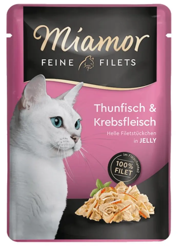 ⁨Miamor Feine Filets Tuna & Crabs sachet 100g⁩ at Wasserman.eu