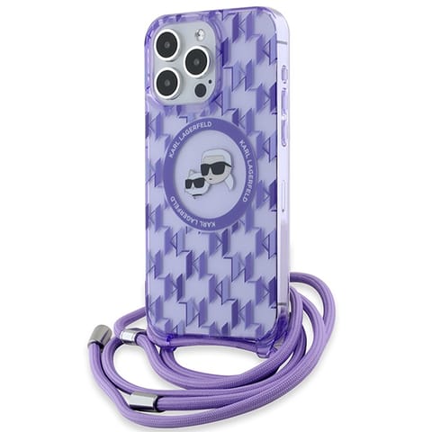 ⁨Karl Lagerfeld KLHMP15LHCKCKLCU iPhone 15 Pro 6.1" fioletowy/purple hardcase IML Crossbody Monogram Karl & Choupette Head MagSafe⁩ w sklepie Wasserman.eu