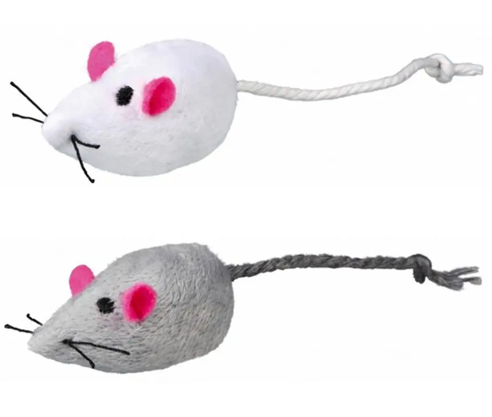 ⁨Trixie Mice gray and white with catnip rattling 5cm pack of 2pcs. [TX-4069]⁩ at Wasserman.eu