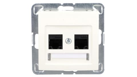 ⁨IMPRESSION Computer socket double RJ45 cat.5e MMC ecrue GPK-2Y/K/m/27⁩ at Wasserman.eu