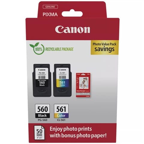 ⁨Canon oryginalny ink / tusz PG-560/CL-561/GP-501, 3713C008, black/color, Multi-pack⁩ w sklepie Wasserman.eu