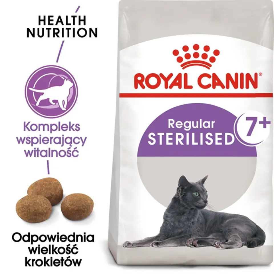 ⁨Royal Canin Sterilised 7+ karma sucha dla kotów dorosłych, od 7 do 12 roku życia, sterylizowanych 400g⁩ w sklepie Wasserman.eu