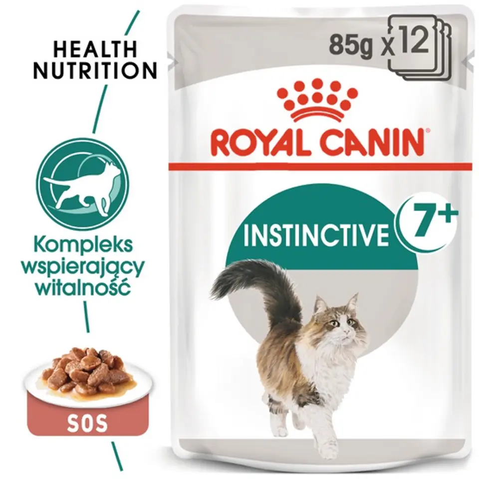 ⁨Royal Canin Instinctive +7 w sosie karma mokra dla kotów starszych, wybrednych saszetka 85g⁩ w sklepie Wasserman.eu