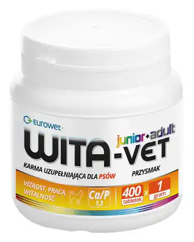 ⁨Wita-Vet Junior + Adult for dogs <25kg 1g 400tabl⁩ at Wasserman.eu