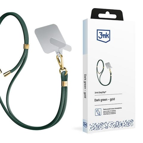 ⁨3MK EasyClip Dark Green (gold) smycz do telefonu⁩ w sklepie Wasserman.eu