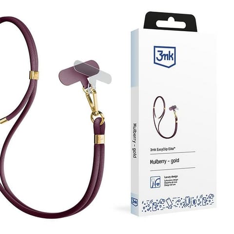 ⁨3MK EasyClip Elite Mulberry (gold)Smycz do telefonu⁩ w sklepie Wasserman.eu