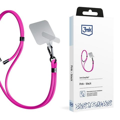 ⁨3MK EasyClip Pink (black) Smycz do telefonu⁩ w sklepie Wasserman.eu