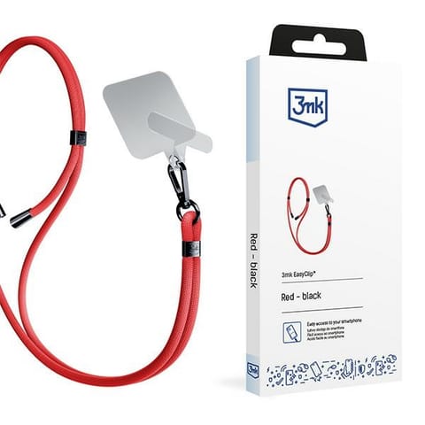 ⁨3MK EasyClip Red (black)Smycz do telefonu⁩ w sklepie Wasserman.eu