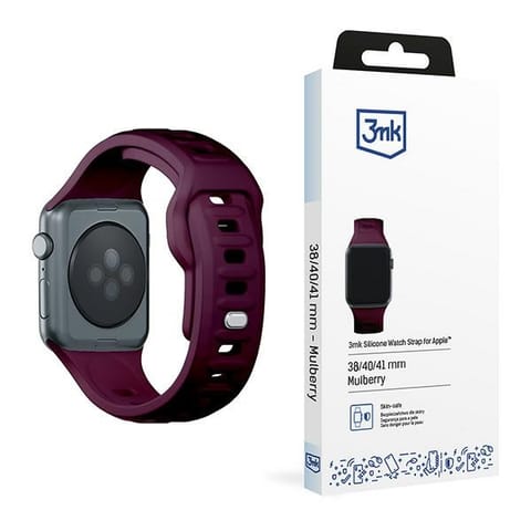 ⁨3MK Silicone Watch Strap ciemnofioletowy/mulberry dla Apple Watch 38/40/41mm⁩ w sklepie Wasserman.eu