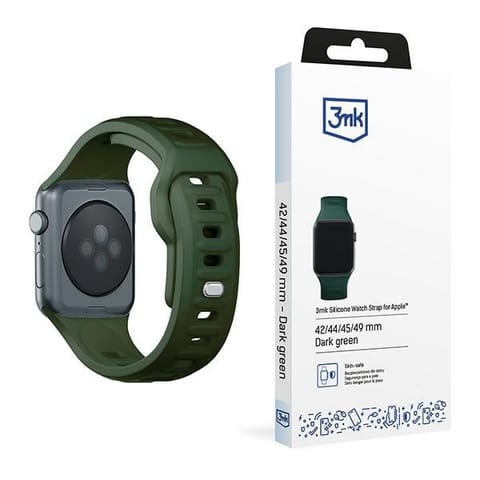 ⁨3MK Silicone Watch Strap Ciemnozielony/Dark Green dla Apple Watch 42/44/45/49mm⁩ w sklepie Wasserman.eu