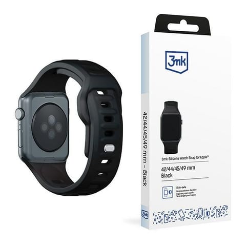 ⁨3MK Silicone Watch Strap czarny/blackdla Apple Watch 42/44/45/49mm⁩ w sklepie Wasserman.eu