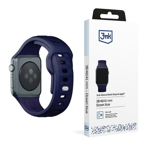 ⁨3MK Silicone Watch Strap granatowy/oceanblue dla Apple Watch 38/40/41mm⁩ w sklepie Wasserman.eu