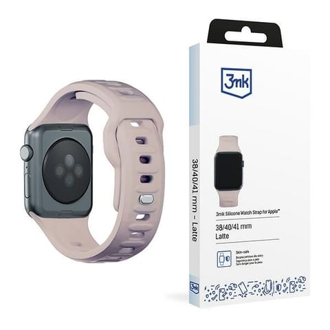 ⁨3MK Silicone Watch Strap różowobeżowy/latte dla Apple Watch 38/40/41mm⁩ w sklepie Wasserman.eu