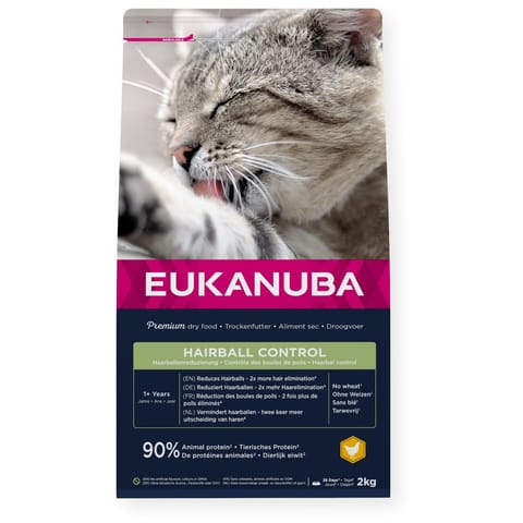 ⁨EUKANUBA Adult Hairball Control chicken - sucha karma dla kota - 2 kg⁩ w sklepie Wasserman.eu