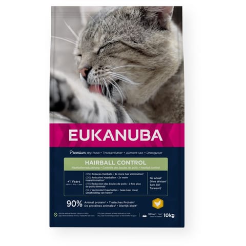 ⁨Eukanuba Adult Hairball Control Rich in Chicken - sucha karma dla kota - 10 kg⁩ w sklepie Wasserman.eu