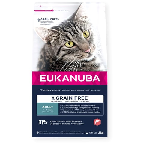 ⁨EUKANUBA Grain Free Adult Salmon - dry cat food - 2kg⁩ at Wasserman.eu