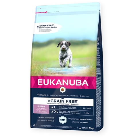 ⁨EUKANUBA Premium Grain Free Puppy Medium & Large Ocean fish - dry dog food - 3kg⁩ at Wasserman.eu