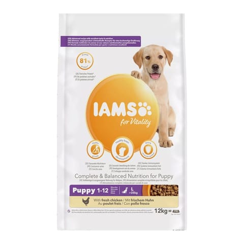 ⁨IAMS for Vitality Puppy Large Breed - dry dog ​​food - 12 kg⁩ at Wasserman.eu