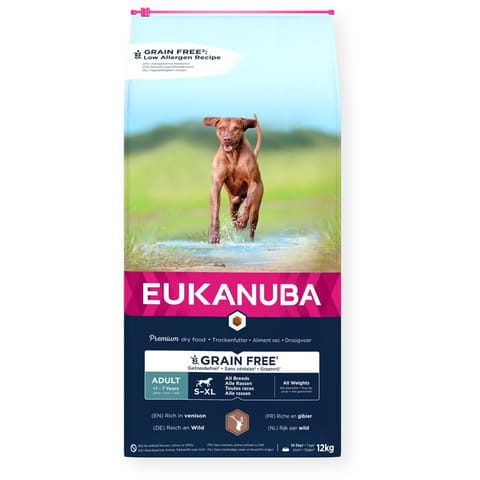 ⁨EUKANUBA Grain Free Adult All Breeds Venison - dry dog food - 12kg⁩ at Wasserman.eu