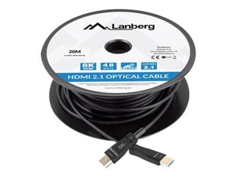 ⁨KABEL HDMI M/M V2.1 80M 8K CZARNY OPTYCZNY AOC LANBERG⁩ w sklepie Wasserman.eu