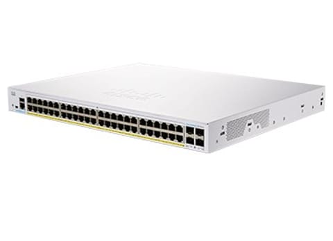 ⁨Cisco CBS350-48FP-4G-EU network switch Managed L2/L3 Gigabit Ethernet (10/100/1000) Silver⁩ at Wasserman.eu