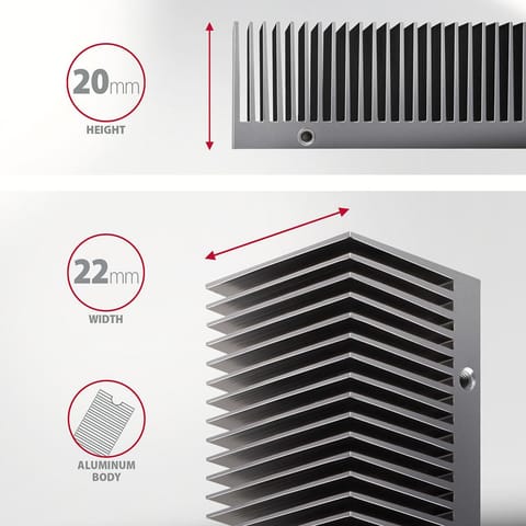 ⁨CLR-M2XT passive ALU heatsink M.2 20mm heigh⁩ at Wasserman.eu