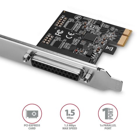 ⁨Kontroler PCIe Axagon PCEA-P1N 1x port r&oacute;wnoległy (LPT) SP &amp; LP⁩ w sklepie Wasserman.eu