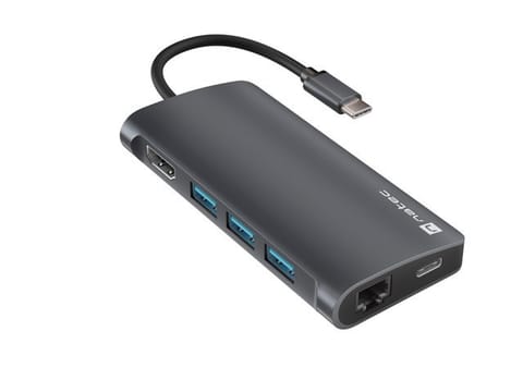 ⁨MULTIPORT ADAPTER NATEC FOWLER 2 V2 USB-C 8W1 HUB ->USB 3.0 3X, HDMI 4K, USB-C, RJ45, SD, MICRO SD⁩ w sklepie Wasserman.eu