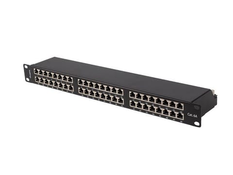 ⁨PATCH PANEL 48 PORT 1U 19" CAT6A FTP SHIELDED BLACK LANBERG⁩ at Wasserman.eu