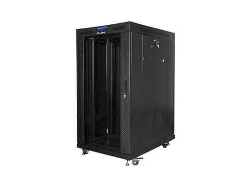 ⁨FLOOR-STANDING RACK CABINET 19" 22U 800X1000 BLACK LCD GLASS DOOR LANBERG (FLAT PACK) V2⁩ at Wasserman.eu