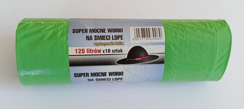 ⁨WORKI NA ŚMIECI 120L 70*110 ZIELONE 10 SZTUK⁩ w sklepie Wasserman.eu