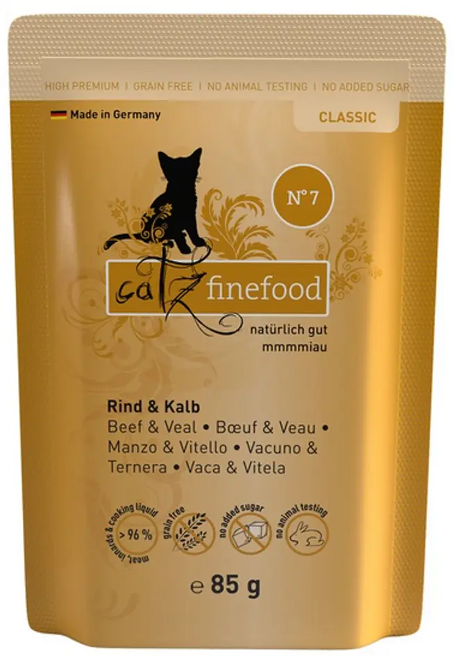 ⁨Catz Finefood Classic N.07 Wołowina i cielęcina saszetka 85g⁩ w sklepie Wasserman.eu