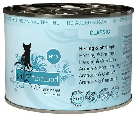 ⁨Catz Finefood Classic N.13 Herring and Shrimp Can 200g⁩ at Wasserman.eu
