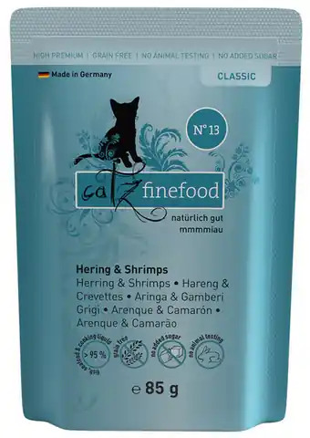 ⁨Catz Finefood Classic N.13 Herring and Shrimp Sachet 85g⁩ at Wasserman.eu