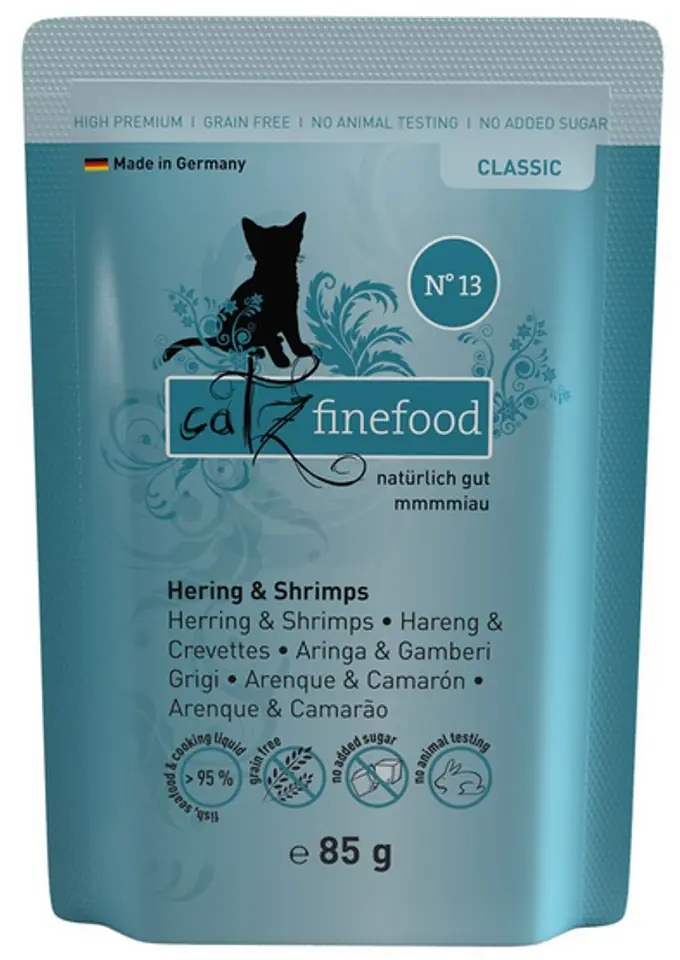 ⁨Catz Finefood Classic N.13 Herring and Shrimp Sachet 85g⁩ at Wasserman.eu