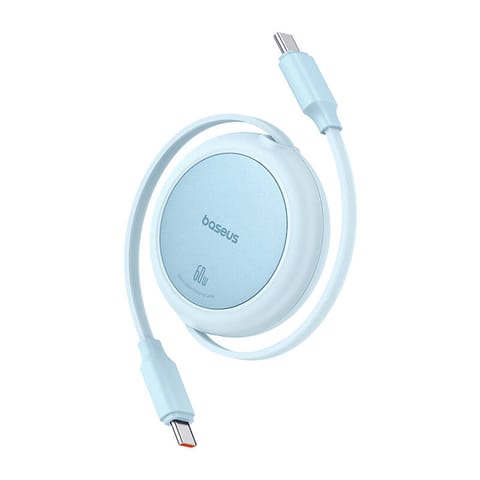 ⁨Kabel USB Baseus Free2Pull Mini USB-C do USB-C 60W, 1m (niebieski)⁩ w sklepie Wasserman.eu