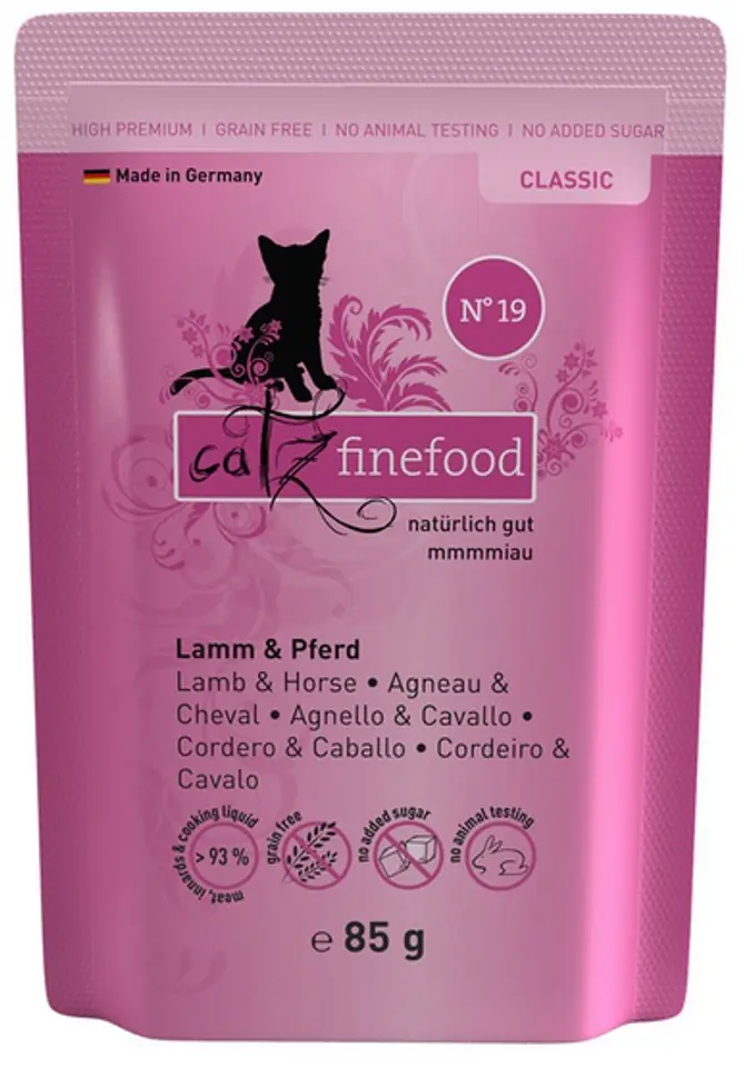 ⁨Catz Finefood Classic N.19 Jagnięcina i Konina saszetka 85g⁩ w sklepie Wasserman.eu