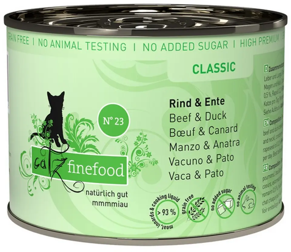 ⁨Catz Finefood Classic N.23 Beef & Duck Can 200g⁩ at Wasserman.eu