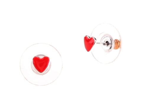 ⁨Red heart earrings (P14770AG-E227)⁩ at Wasserman.eu