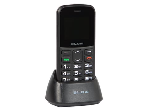 ⁨75-030# Telefon dla seniora blow czarny z podstawką s18d⁩ w sklepie Wasserman.eu