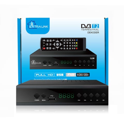 ⁨EXTRALINK HOME DEKODER TUNER TV NAZIEMNEJ HD DVB-T2 HEVC H.265⁩ w sklepie Wasserman.eu