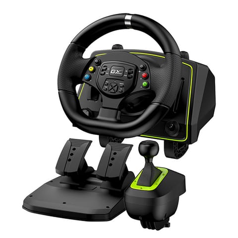 ⁨Kierownica Genius GX Gaming SpeedMaster X2, kierownica z pedałami i dźwignią zmiany biegów, 13przycisk, USB, czarny⁩ w sklepie Wasserman.eu