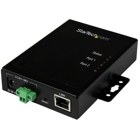 ⁨StarTech.com 2-Port Serial-to-IP Ethernet Device Server - RS232 - Metal and Mountable⁩ at Wasserman.eu