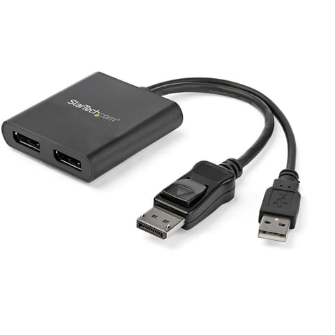 ⁨StarTech.com 2-Port Multi Monitor Adapter - DisplayPort 1.2 MST Hub - Dual 4K 30Hz or 1080p - USB Bus Powered - Video Splitter for Extended Desktop Mode on Windows PCs Only - DP to 2x DP⁩ at Wasserman.eu