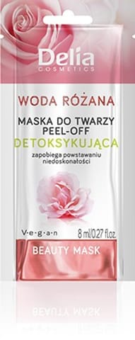 ⁨DELIA Beauty Maseczka peel-off do twarzy detoksykująca z wodą różaną 8 ml⁩ w sklepie Wasserman.eu