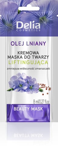 ⁨DELIA Beauty Kremowa maseczka do twarzy liftingująca z olejem lnianym 8 ml⁩ w sklepie Wasserman.eu