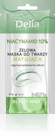 ⁨DELIA Beauty Żelowa maseczka do twarzy matująca z niacynamidem 10% 8 ml⁩ w sklepie Wasserman.eu