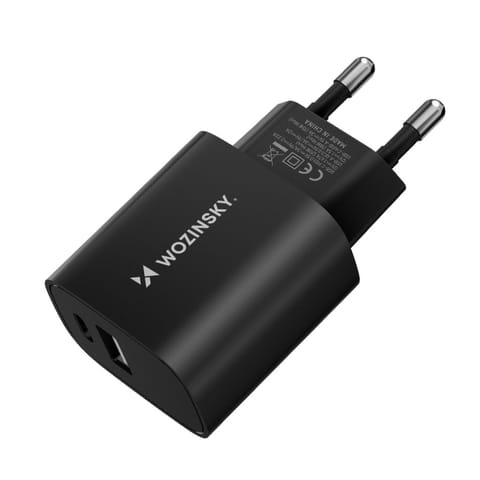 Ładowarka sieciowa 20W USB-A USB-C 100-240V czarna w sklepie Wasserman.eu